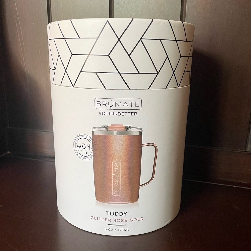 NIB Brumate Glitter Rose Gold Toddy